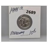1944-D 90% Silv Mercury Dime