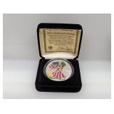 2000 1oz .999 Silv Painted Eagle $1
