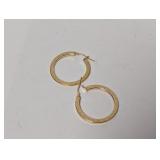 Vermeil Greek Key Motif Hoop Earrings