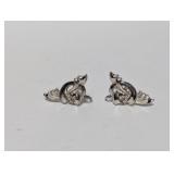 .925 Sterling Ornate Screw Back Earrings
