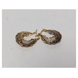 Vermeil Filigree Hoop Earrings