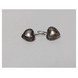 .925 Sterling Heart Dangle Earrings