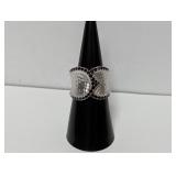 .925 Sterling Gabriel & Co Black Stone Ring Sz 7