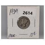 1939 90% Silv Mercury Dime