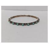 2.5" Dia .925 Sterling Turquoise Bracelet 15.g