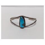 .925 Sterling Split Shank Turquoise Cuff 11.5g