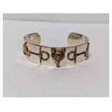 .925 Sterling/Vermeil Horse/Fox Cuff 31.2g