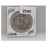 1945 90% Silv Walker Half $1 Dollar