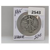 1945 90% Silv Walker Half $1 Dollar