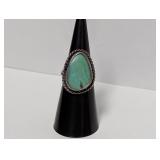.925 Sterling Turquoise Ring Braided Band Sz 5.5