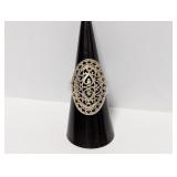 .925 Sterling Filigree Design Ring Sz 7.5