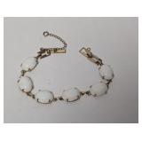 7" White Carved Stone Bracelet
