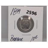 1899 90% Silv Barber Dime