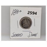 1891-S 90% Silv Seated Dime