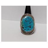 .925 Sterling Silver Turquoise Ring Sz 13.5 29.8g