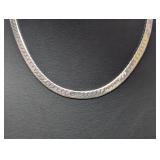18" .925 Sterling Herringbone Necklace 26.8g