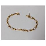 7" Vermeil Clear Stone Bracelet