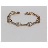7" Vermeil Diamond Heart Bracelet