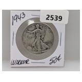 1943 90% Silv Walker Half $1 Dollar