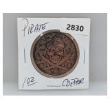 1oz .999 Copper Pirate Round