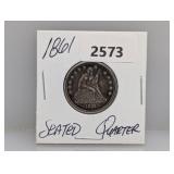1861 90% Silv Seated Quarter