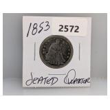 1853 90% Silv Seated Quarter