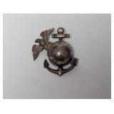 .925 Sterling Eagle Globe & Anchor Pin
