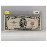 1953-B Red Seal $5 US Note