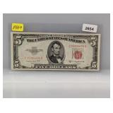 1953-B Red Seal $5 US Note