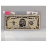 1934-C Blue Seal $5 Silver Certificate