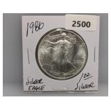 1986 1oz .999 Silv Eagle $1 Dollar