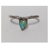 .925 Sterling Drop Turquoise Cuff Bracelet 18.0g