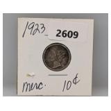 1923 90% Silv Mercury Dime