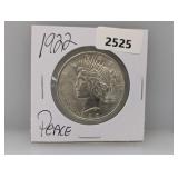 1922 90% Silv Peace $1 Dollar