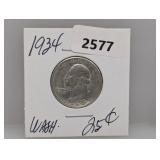 1934 90% Silv Wash Quarter