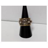 .925 Sterling/Verm Ornate Wide Band Sz 8