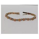 7" Vermeil Diamond/Opal? Bracelet