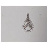 .925 Sterling Filigree Teardrop Pendant
