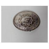Silver Plate NASCAR Belt Buckle