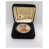 2000 1oz .999 Silv Painted Eagle $1