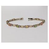 7" .925 Sterling Diamond /Opal? Bracelet