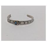 .925 Sterling Turquoise Cuff Bracelet Broken
