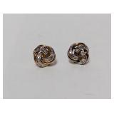 Vermeil Diamond Knot Stud Earrings