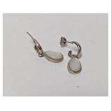 .925 Sterling Mother of Pearl Dangle Earrings