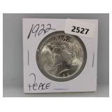 1922 90% Silv Peace $1 Dollar