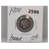 1906 90% Silv Barber Dime