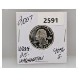 2007 90% Silv WA Quarter