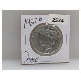 1927-D 90% Silv Peace $1 Dollar