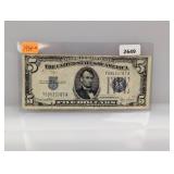 1934-D Blue Seal $5 Silver Certificate