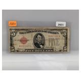 1928-E Red Seal $5 US Note
